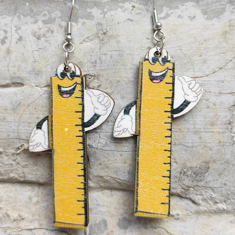 Wholesale Wooden teaching aid earrings